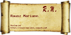 Rausz Mariann névjegykártya