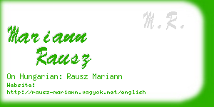 mariann rausz business card